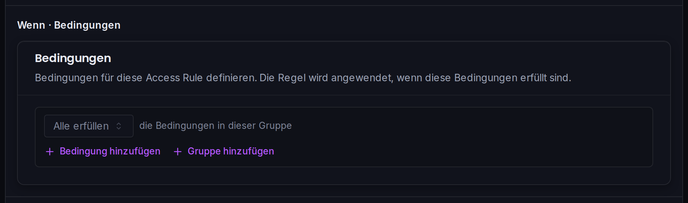 Der Bedingungs-Builder: Anfragen anhand von IP, Standort, Headern und mehr mit UND/ODER-Logik abgleichen.
