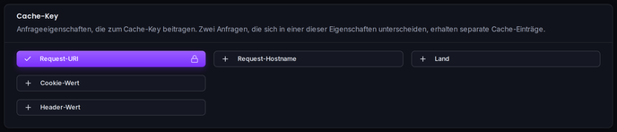 Die Cache-Key-Karte: welche Anfrageeigenschaften zum Key beitragen.