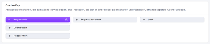 Die Cache-Key-Karte: welche Anfrageeigenschaften zum Key beitragen.