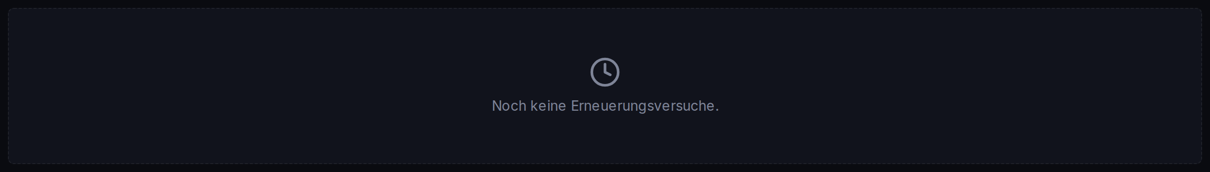 Der Tab „Versuche“: jeder Zertifikats-Generierungsversuch mit seiner schrittweisen Timeline.