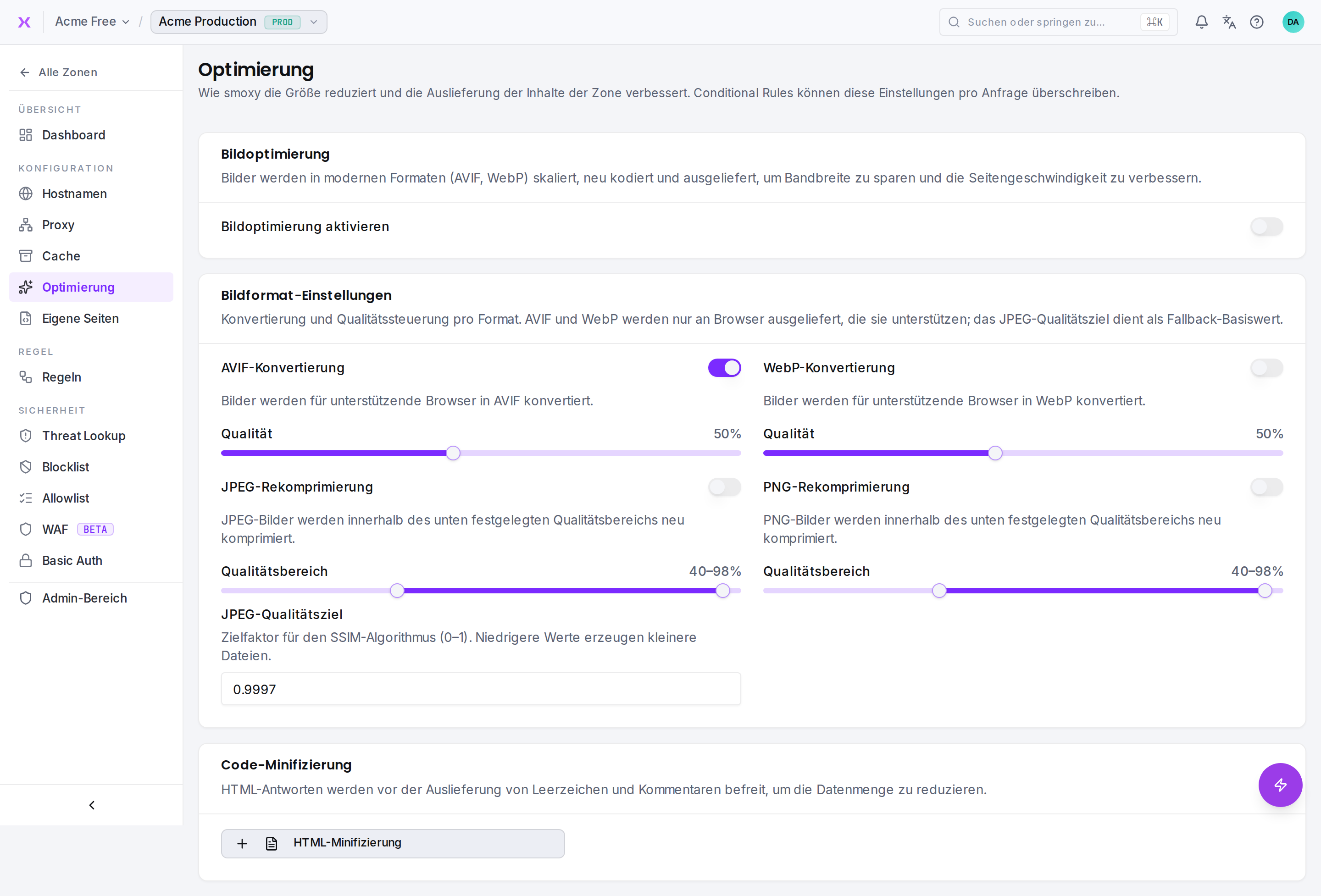 Bildoptimierung und Format-Konvertierung.